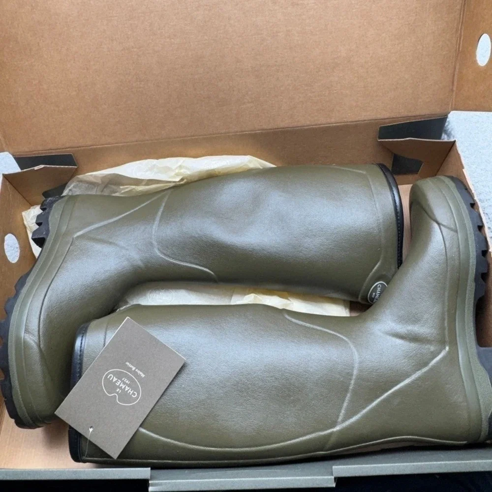Le Chameau Boots Country Cross Jersey Mens 10 Green Waterproof Rubber Wellington